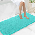Smiry Luxury Chenille Bathroom Rugs 47x20, Extra Soft and Absorbent Shaggy Bath Mat, Machine Washable, Non-Slip Plush Carpet Runner for Tub, Shower, and Floor, Home Decor Accessories, Turquoise by Smiry
