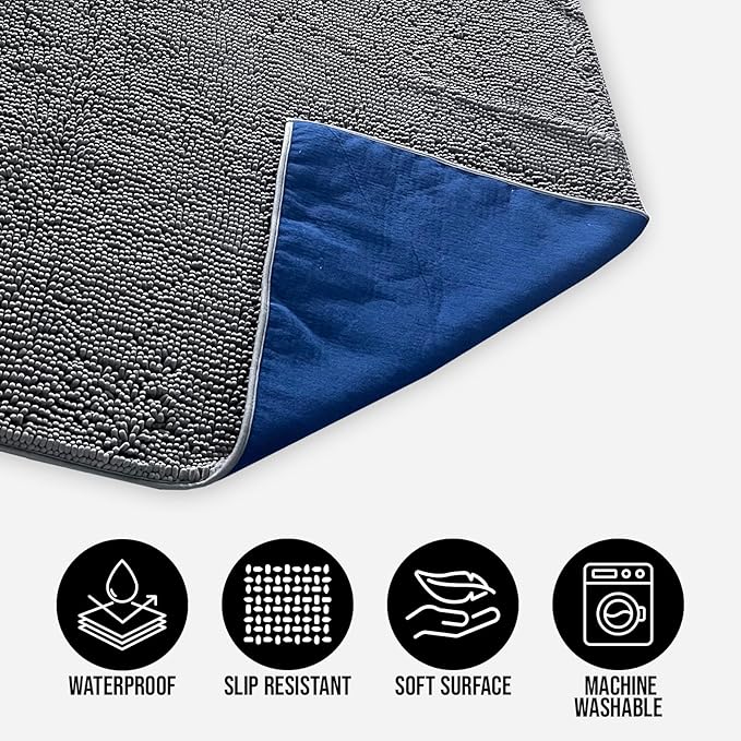 Muddy Mat® Dog Blanket - Chenille Water Absorption Blanket for Bed & Couch Cover for Dogs Washable, Anti-Slip Soft and Durable Furniture Protector for Dogs - Grey 52"x72" - Image 2