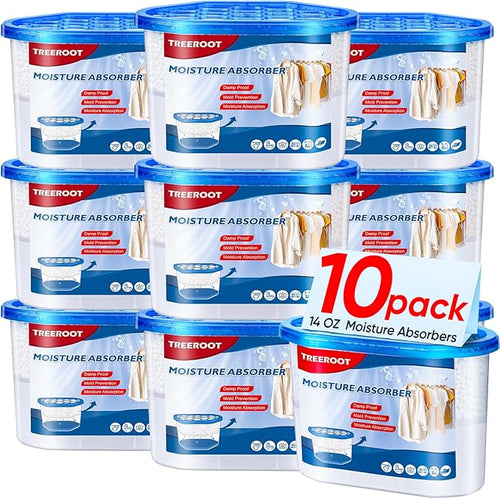 10 Pack Moisture Absorbers, 14 OZ Humidity Absorber Bucket, Moisture Absorbers for Closet, Dehumidifier Bucket for Wardrobes, Kitchens and Bathrooms, Fragrance Free Humidity Absorber by Unknown