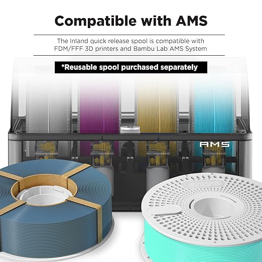 Inland V2 Reusable Filament Spool, 3D Printing Replacement Spool for Inland Spooless Filament, Compatible with Bambu Lab Filament Refill - Image 4