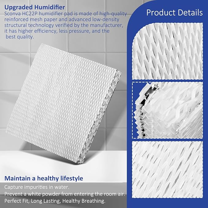 HASMX 9-1/2" x 10" x 1-1/2" Humidifier Water Pad Replacement Water Panel for Honeywell HE225A, HE225, HE225B Humidifier Wicking Filter Aluminum (1-Pack) - Image 7