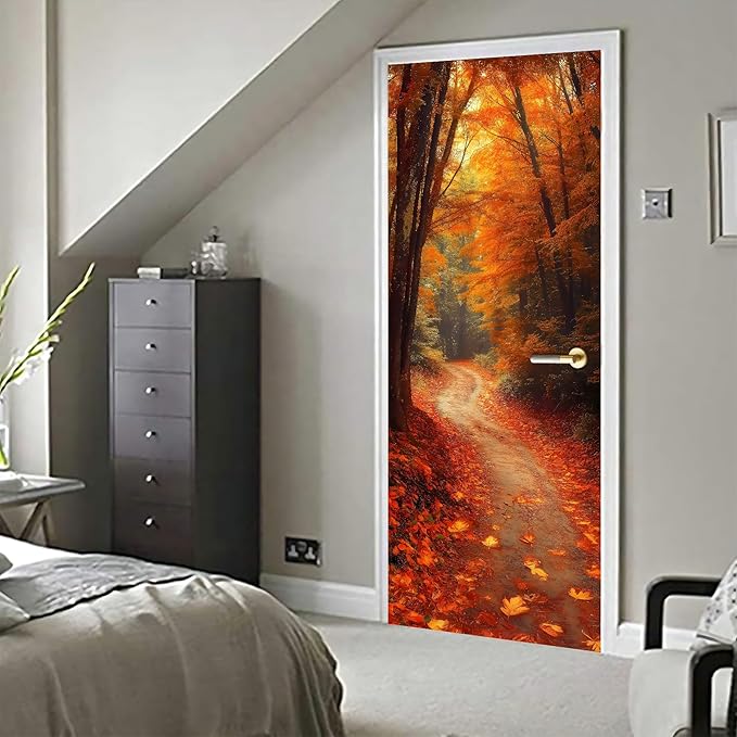 3D Door Decals Stickers, Peel Stick Wall Murals Vinyl Wallpaper Self-Adhesive Mural Door Covers Decorative for Furniture Home Decor Wrinkle-Resistant Waterproof - Image 6