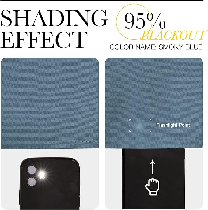 NICETOWN Sliding Door Curtains, Wide Thermal Blackout Patio Door Curtain Panel, Smoky Blue, W70 x L95, Sliding Door Drapes/Draperies with Grommet Top - Image 4