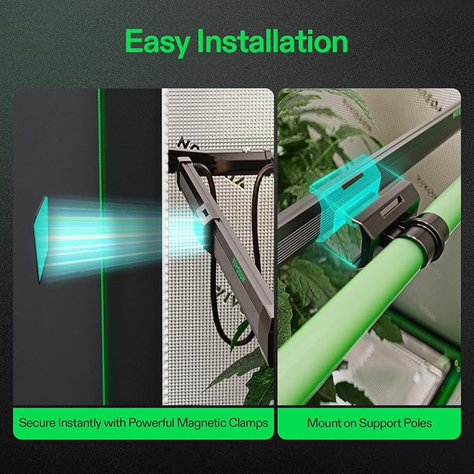 VIVOSUN Lumaray LED Grow Light Bars 16”(4-Bar), Full Spectrum Side Lighting with 60% Red Light up to 25% Yields for Grow Tents, Greenhouses, Magnet Reliability Upgraded, SGS Compatible - Image 6