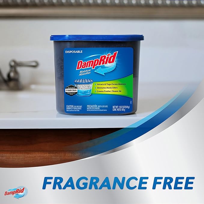 DampRid Fragrance Free Disposable Moisture Absorber with Activated Charcoal, 18 oz (Pack of 3) Moisture Absorber & Odor Remover, Lasts Up To 60 Days, No Electricity Required - Image 7