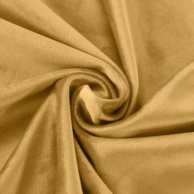 ChadMade Blackout Lined Premium Velvet Curtain Wheat 50Wx108L Inch (1 Panel), Eyelet Grommet for Livingroom Bedroom Theater Studio, Leon Collection - Image 6