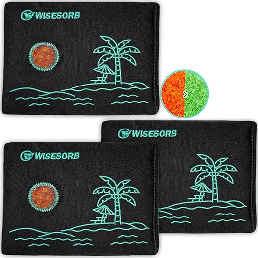 200g x 3pcs Rechargeable Desiccant Packs, Color Indicating Silica Gel Packets with Transparent Window, Moisture Absorbers,Reusable Dehumidifier Bags for Storage Safe Closet Basement Camera by Wisesorb