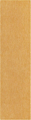 Unique Loom Collection Casual Transitional Solid Heathered Indoor/Outdoor Flatweave Area Rug (2' x 8' Runner, Corn Harvest Yellow) by UniqueLoom