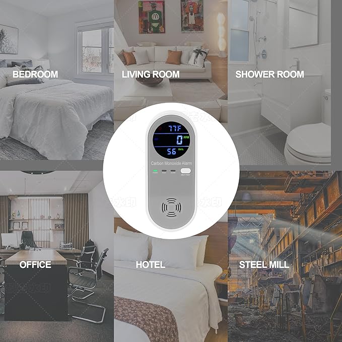 3 Packs Carbon Monoxide Detector Plug in, Carbon Monoxide Alarm,Real-time Digital Display 3-in-1 Level: PPM,°F & Humidity, CO Detector Monitor Alarm for Home,RV,Apartment - Image 6