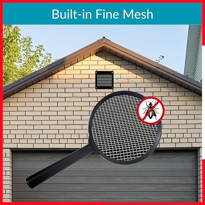 2x2 Vent Cover (Duct Opening) - Black HVAC Return Air Grille for Wall and Ceiling - Metal AC Vent Cover with Mesh - Rectangular Ventilation Register - External Dimensions: 3.94" W x 3.94" H - Image 5