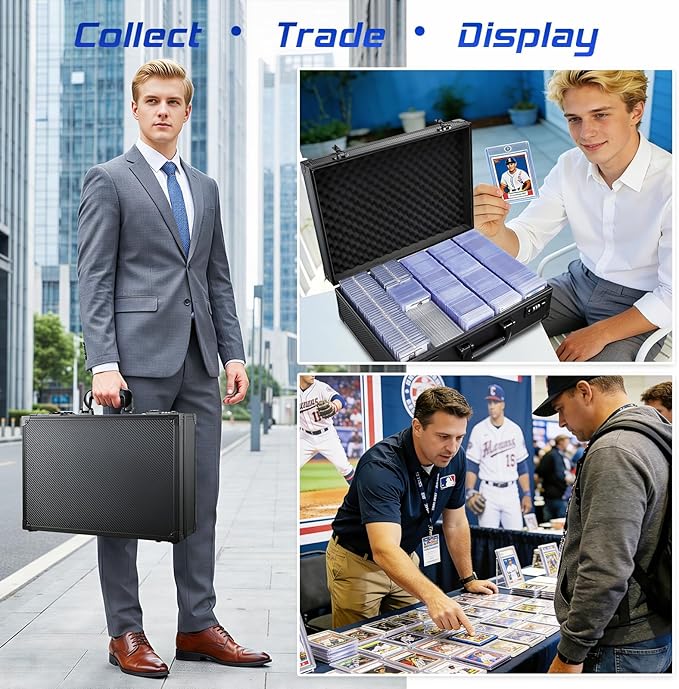 Card Storage Box for 3" x 4" 35pt Toploaders, Sports Cards Case with Lock, Trading Card Storage Box Holds 750 Top Loaders or 190 Magnetic Holders, Card Collection Box for Collectors, X-Large - Image 6
