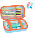 ANKHOH DIY Case with Sticker Compatible with 3Doodler Start+ Essentials for 3D Pen Set for Kids, Storage Organizer Holder for Printing Filament Refill and USB Charger (Box+ Sticker Only) (Blue) by Ankhohstoragehardcase