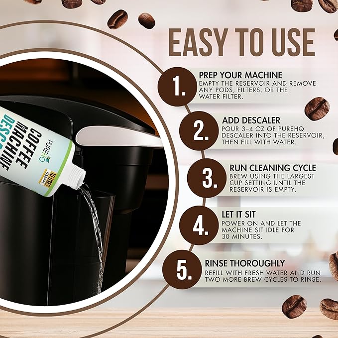 Coffee Machine Descaler - 10 Uses - Keurig Descaling Solution - Universal Descaler for Keurig, Nespresso, Delonghi, Breville, Ninja and All Single Use Coffee and Espresso Machines - Made in USA - Image 6