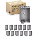 Old Work Round Electrical Box, One-Gang Grey PVC Junction Box, Electrical Old Work Box with Built-in Mounting Tabs, Mounting Wings, 2-Hour Fire Rated Walls (12, 8 Cubic Inch Box) by AirmontProducts