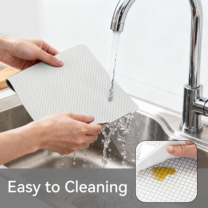 FIFTY FEET 12"x120" Non-Adhesive Shelf Liner for Kitchen Cabinets and Drawers, Washable Non-Slip PVC Cabinet Liner (White Circle)(7 Roll) - Image 4