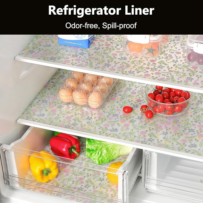 INNOLITES Shelf Liners for Kitchen Cabinets, Non-Adhesive Drawer Liner, Waterproof Shelf Paper Pink Floral, Durable Easy to Clean for Refrigerator, Shelves (Pink Rose, 11.8" x 236") - Image 4