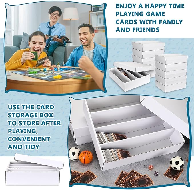 Seajan 16 Pcs 3200 Count Trading Card Storage Box Sports Card Storage Boxes Bulk for Basketball Gaming Cardboard Collecting - Image 5
