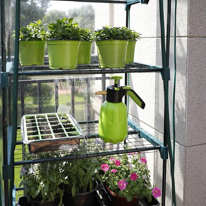 Worth Garden 5 Tier Mini Greenhouse - 75'' H x 27'' L x 19'' W - Sturdy Portable Gardening Shelves with PVC Cover - Small Porch Green House for Growing Plants Flowers Indoor & Outdoor - Image 8
