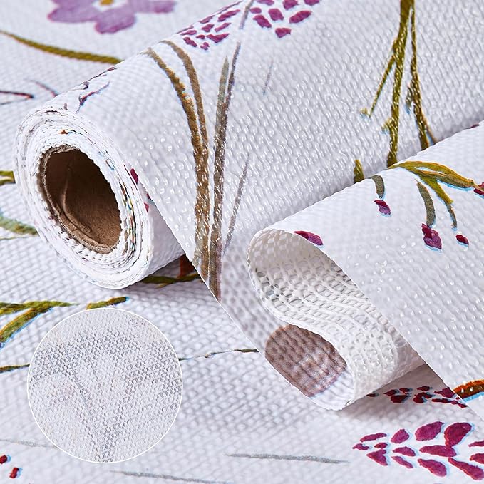 Drawer and Shelf Liner for Kitchen Cabinets 12INx20FT, Non Adhesive, Non Slip Floral Cabinet Shelf Drawer Liner Shelf Paper for Kitchen, Waterproof Cupboard Liners (Colorful Floral) by Unknown