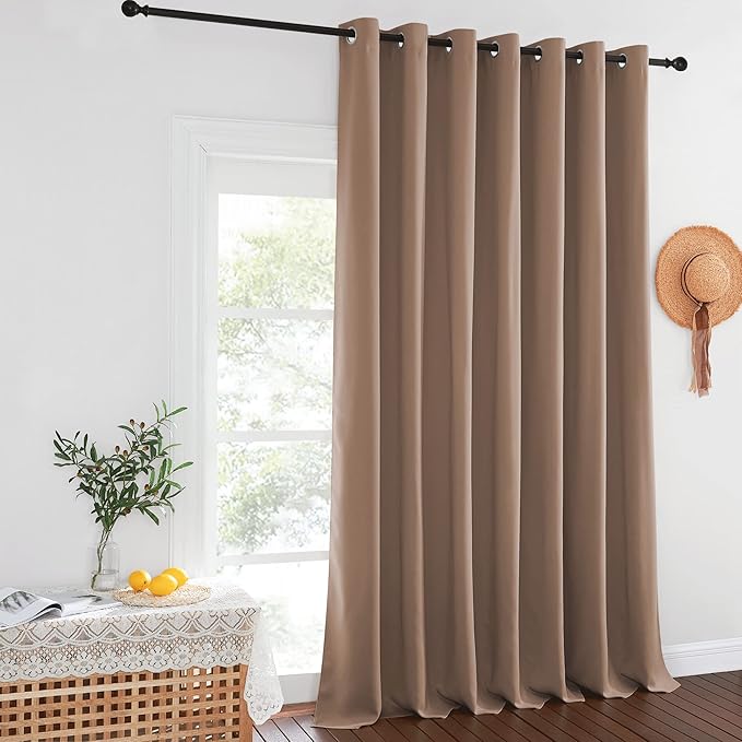 NICETOWN Cappuccino Blackout Curtains for Bedroom/Living Room 132 Inch Length - Thermal Insulated Room Darkening Grommet Top Window Curtains (100 by 132 - Inch, 1 Panel) - Image 8