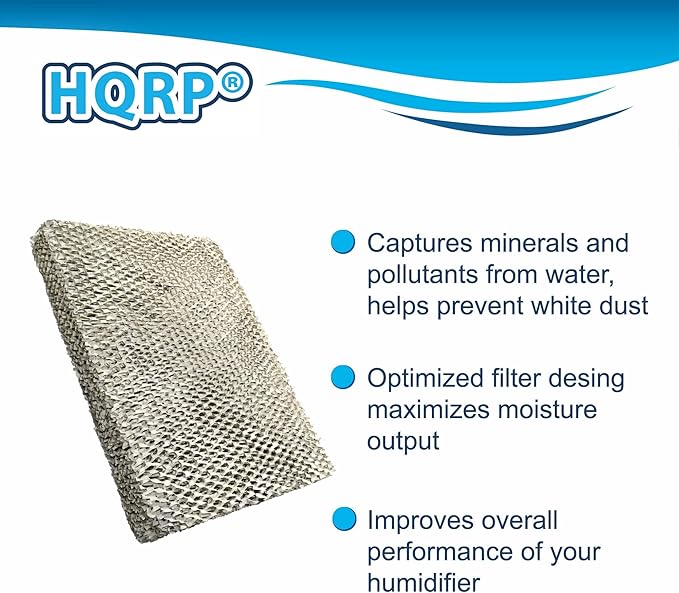 HQRP Wick Filter for Hunter 34305, 34307, 34335, 34337, 34355, 34356, 34357, 33331, 33301, 37300, 37350, 33350 Care Free Cool Mist Humidifiers, 31943 HN1943 74082 Perma wick Replacement - Image 4