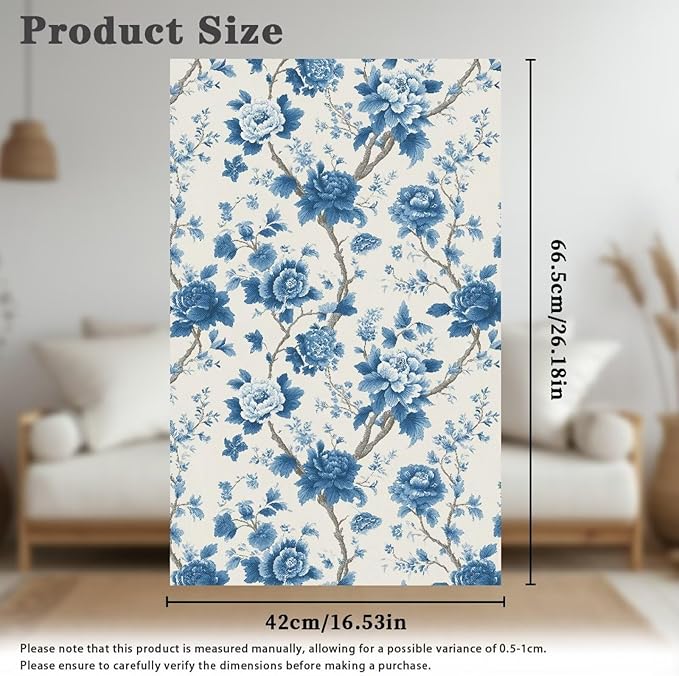 Blue Peony Fashion Headrest Cover for Small Recliner Non-Slip Head Rest Protector for Sofa Couch No-Fading Fabric Furniture Slipcover Home Decorations - Image 5