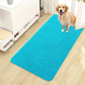 OLANLY Dog Door Mat for Muddy Paws 44x24, Absorbs Moisture and Dirt, Absorbent Non-Slip Washable Doormat, Quick Dry Chenille Mud Mat for Dogs, Entry Indoor Entryway Carpet for Inside Floor, Aqua Blue by OLANLY