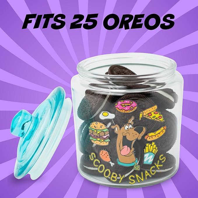 Silver Buffalo Scooby Doo Scooby Snacks Glass Cookie Snack Candy Jar with Lid (Small) - Image 3