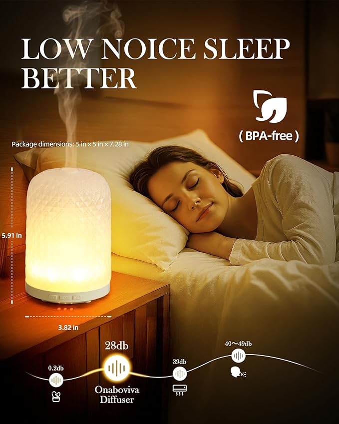 Essential Oil Diffuser – 2.4MHz Ultrasonic Aromatherapy Diffuser, Health Night Light, Timer & Auto Shut-Off, BPA-Free, 120ml Glass Oil Diffuser for Home, Office, Spa, Yoga - Image 4