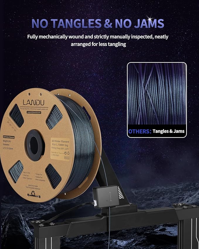 LANDU Chameleon PLA Filament 1.75mm Burnt Titanium 1KG, 3D Printer Filament Cardboard Spool(2.2lbs), Dimensional Accuracy ± 0.02mm, Neatly Wound PLA 3D Printing Filament Fits for Most FFF 3D Printers - Image 5