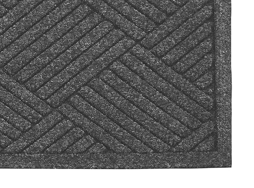 Guardian EcoGuard Diamond Indoor Wiper Floor Mat, Recycled Plactic and Rubber, 3'x10', Charcoal Black - Image 8