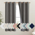 NICETOWN Grizzle Gray Vintage Linen 100% Blackout Curtains for Dining Room, Thermal Insulated Curtains 45" Long, Noise Reducing Window Treatment Drapes for Kitchen, 42" Wide Per Panel, Set of 2 by NICETOWN