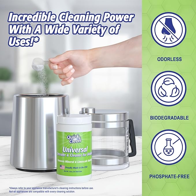 Quick & Clean Universal Descaler - 2lbs - Made in the USA - Granule Descaling Powder for Distilling Machines & More - Removes Mineral & Limescale Build Up - Image 3