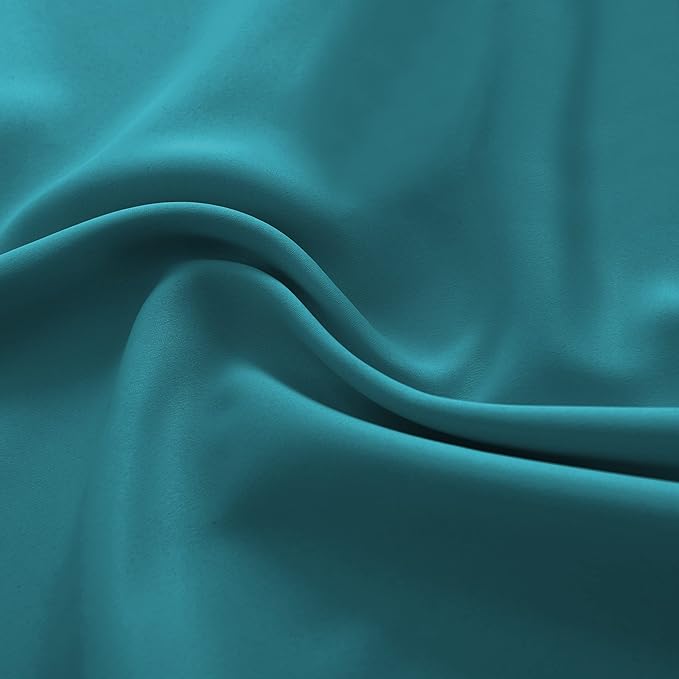 DONREN Teal Room Darkening Curtain Panels for Bedroom - Thermal Insulated Room Darkening Rod Pocket Drapes for Living Room (W 52 x L 63 Inch,2 Panels) - Image 8