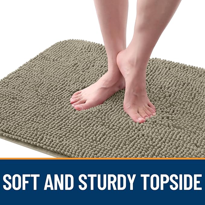 OLANLY Dog Door Mat for Muddy Paws 47x32, Absorbs Moisture and Dirt, Absorbent Non-Slip Washable Doormat, Quick Dry Chenille Mud Mat, Entry Indoor Entryway Carpet for Inside Floor, Warm Taupe - Image 4
