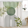 Sage Green Boho Shower Curtain 72Wx84H Extra Long Modern Abstract Bohemian Leaves Minimalist Neutral Botanical Arch Bathroom Decor Mid Century Plant Bath Curtain Fabric Polyester 12 Pack Hooks by MitpokBrand
