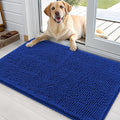 OLANLY Dog Door Mat for Muddy Paws 36x24, Absorbs Moisture and Dirt, Absorbent Non-Slip Washable Doormat, Quick Dry Chenille Mud Mat for Dogs, Entry Indoor Entryway Carpet for Inside Floor, Royal Blue by OLANLY
