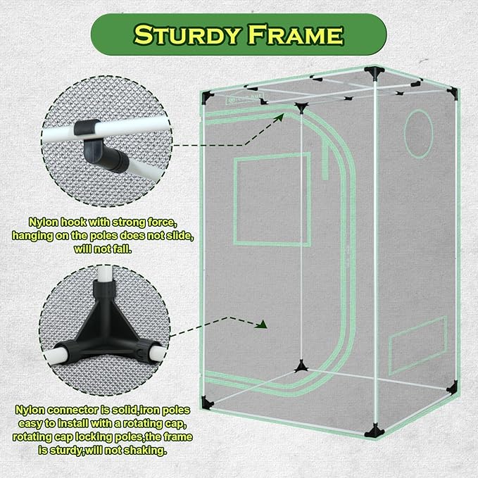 Indoor Grow Tent for Plants 36"x60"x78" Mylar Hydroponic Grow Tents Indoor Grow Room for Plant Fruit Flower Veg with Removable Waterproof Floor Tray - Image 7