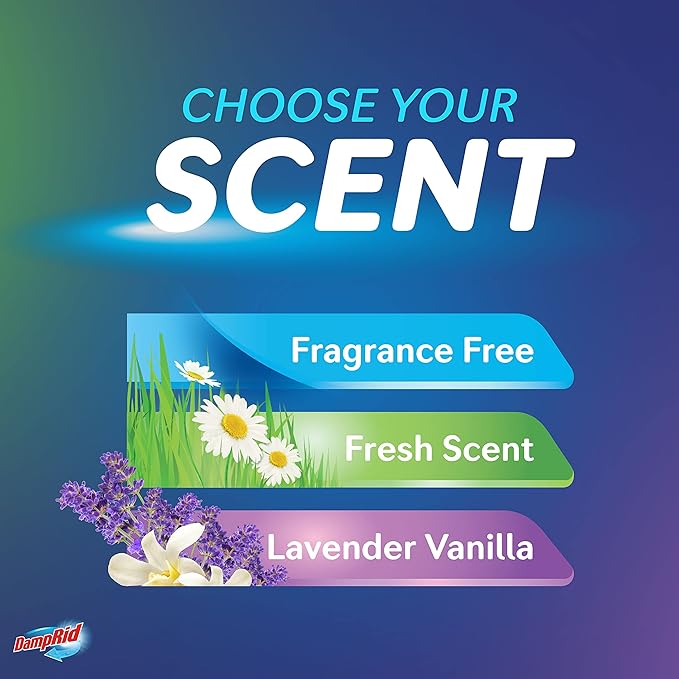 DampRid Lavender Vanilla Hanging Moisture Absorber, 15.4 oz., 6 Pack - Eliminates Musty Odors for Fresher, Cleaner Air, Ideal Moisture Absorbers for Closet, 10% More Moisture Absorbing Power* - Image 8