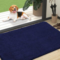 OLANLY Dog Door Mat for Muddy Paws 47x32, Absorbs Moisture and Dirt, Absorbent Non-Slip Washable Doormat, Quick Dry Chenille Mud Mat for Dogs, Entry Indoor Entryway Carpet for Inside Floor, Navy Blue by OLANLY