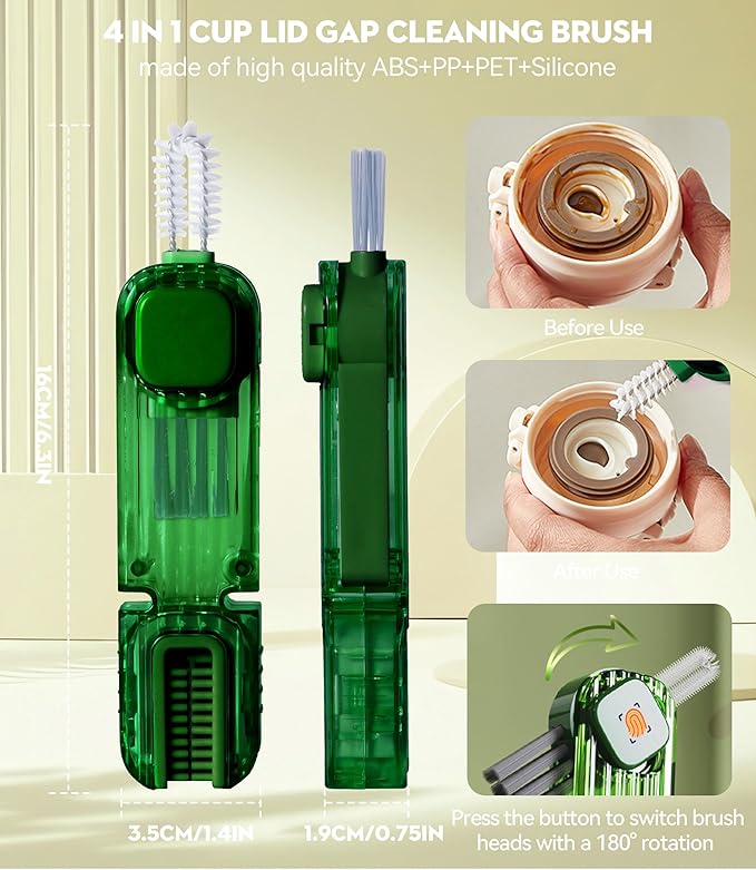4 in 1 Cup Lid Gap Cleaning Brush - 2025 Multifunctional Insulation Bottle Cleaning Tools, Mutipurpose Tiny Silicone Cup Holder Cleaner, Home Kitchen Cleaning Tools - Image 2