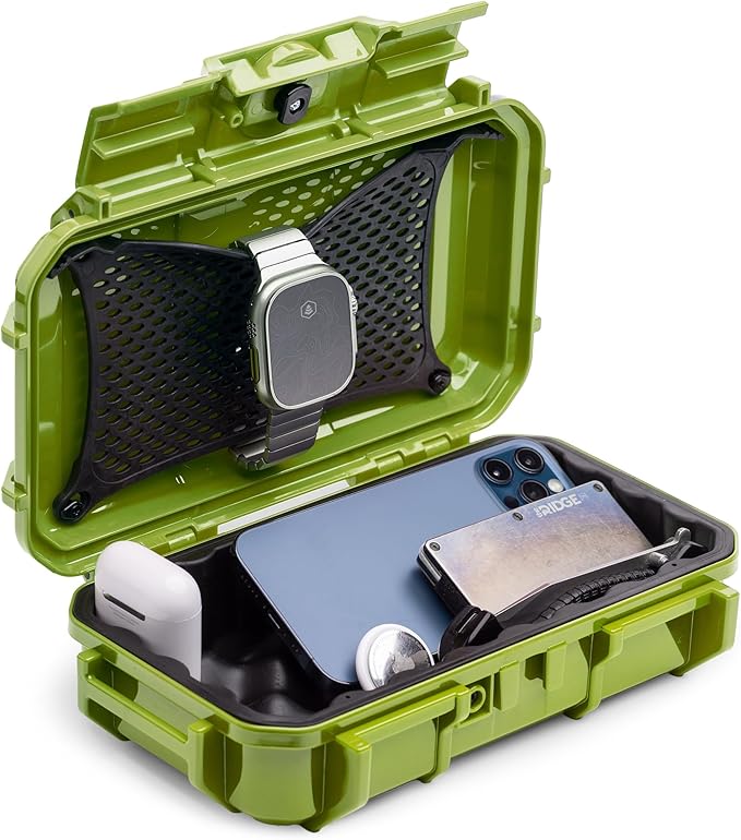 Evergreen 56 Dry Box - EDC Tough Protective Case USA Made for Organization of Cameras, Phones, Camping, Fishing, Hiking, Water Sports (Green) by EvergreenCases
