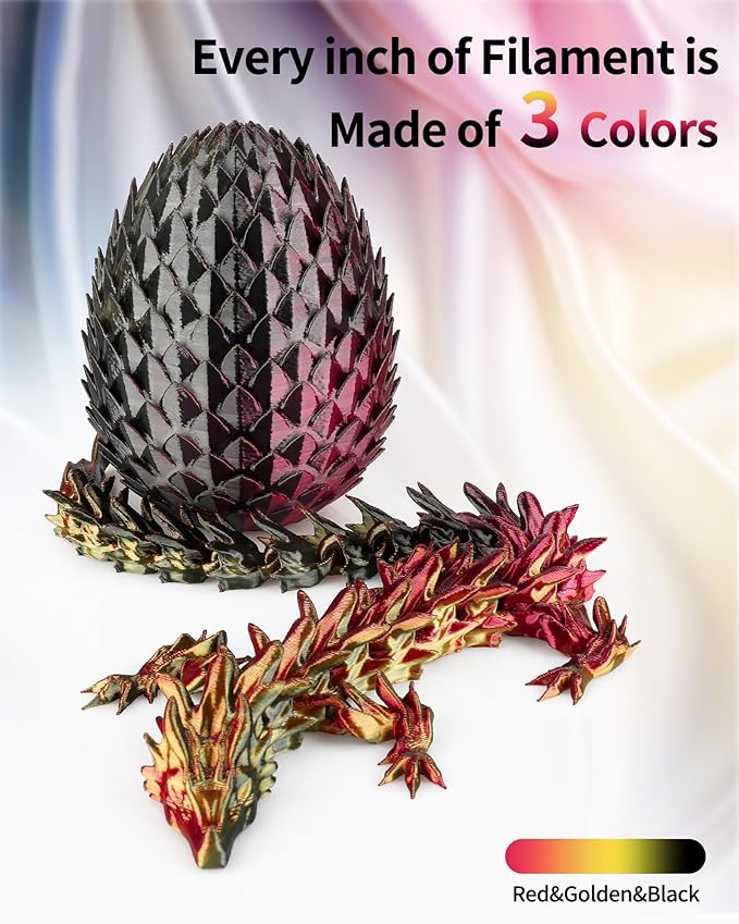 LANDU Silk Tri-Color PLA Filament 1.75mm 2Kg, 2Pcs 1KG Triple Color Silk PLA Filament, Silk Bundle PLA Filament, Neatly Wound 3D Printer Filament, Multicolor Filament +/-0.02mm, Black Red Gold - Image 2