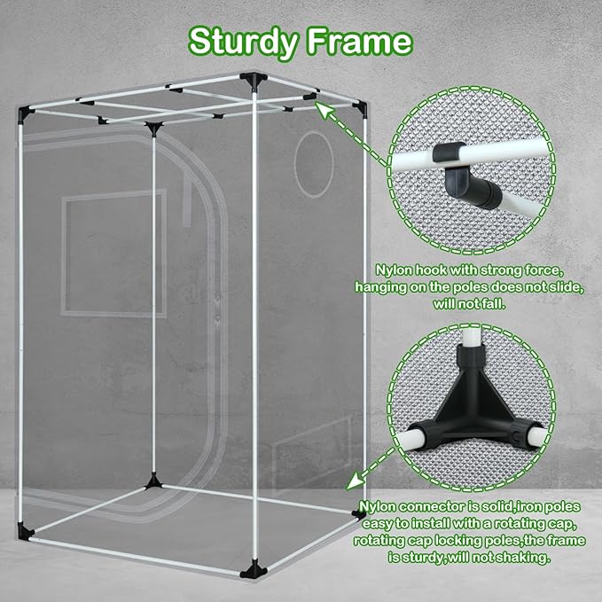 Grow Tent 24"x36"x60" Growing Tents for Indoor Plant 600D Mylar Hydroponic High Reflective Grow Tent for Plant Fruit Flower Veg Growing - Image 7