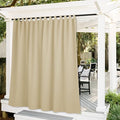 RYB HOME Outdoor Curtains Extra Long - Blackout Privacy Waterproof Outside Curtains Block Sun Exposure for Patio Pergola Corridor Gazebo, Width 100 x Length 120 inch, Cream Beige by RYBHOME