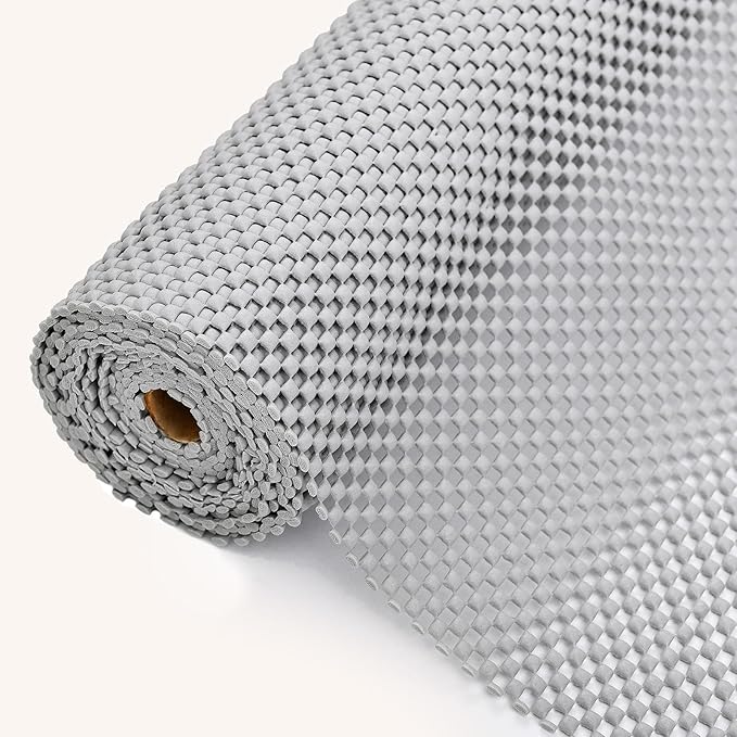 Shelf Liners for Kitchen Cabinets Non Adhesive Shelf Liner Paper Non-Slip Thickened Drawer Liner Easy to Clean for Tool Box Refrigerator Grey 11.8 x 236.2 in by Oneoftheworld