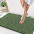 Smiry Luxury Chenille Bathroom Rugs 34x21, Extra Soft and Absorbent Shaggy Bath Mat, Machine Washable, Non-Slip Plush Carpet Runner for Tub, Shower, and Floor, Home Decor Accessories, Olive Green by Smiry