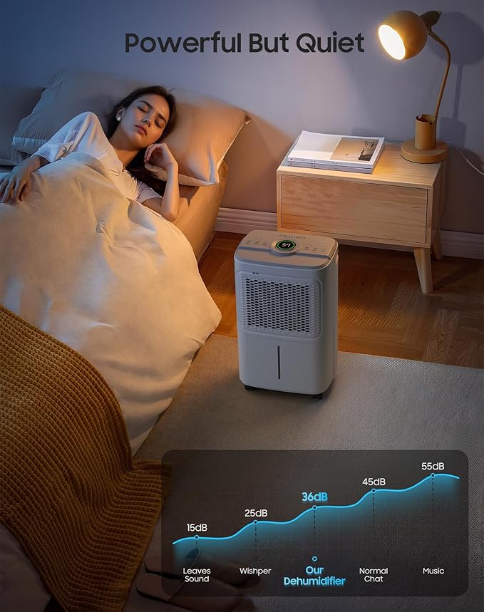 2500 Sq.Ft Dehumidifier for Basement Home, ASAHWo 34 Pints Dehumidifier with Drain Hose, Quiet Portable Dehumidifiers for Bathroom Large Room, Bedroom, Auto Defrost,Smart Humidity Control,24H Timer - Image 6