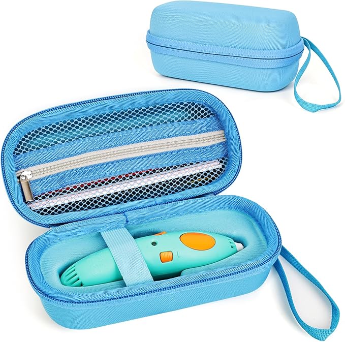 Case Compatible with 3Doodler Start+ Essentials for 3D Pen Set for Kids, Carrying Holder Fit for Printing Pens,Storage Organizer for Printing Filament Refill,Micro-USB Charger (3D-01-Blue) by TATAVR