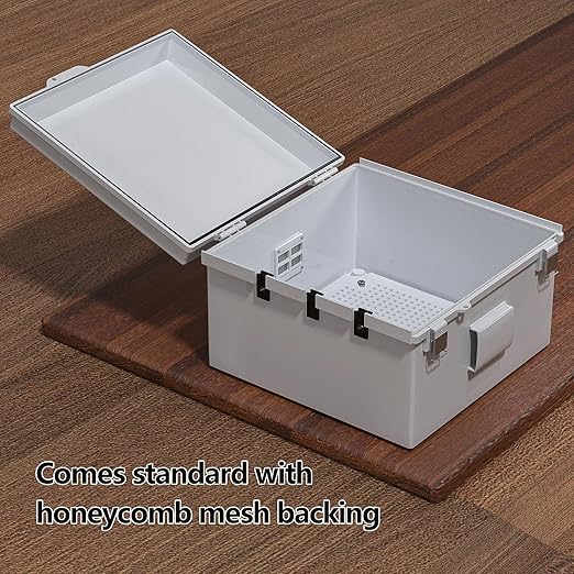 ABS Electrical Junction Box, Ventilated Design, Cable Grommets, IP65 Waterproof Enclosure, Indoor/Outdoor Use with Mounting Panel. (Grey Cover, 11.9"x11.9"x7") - Image 6